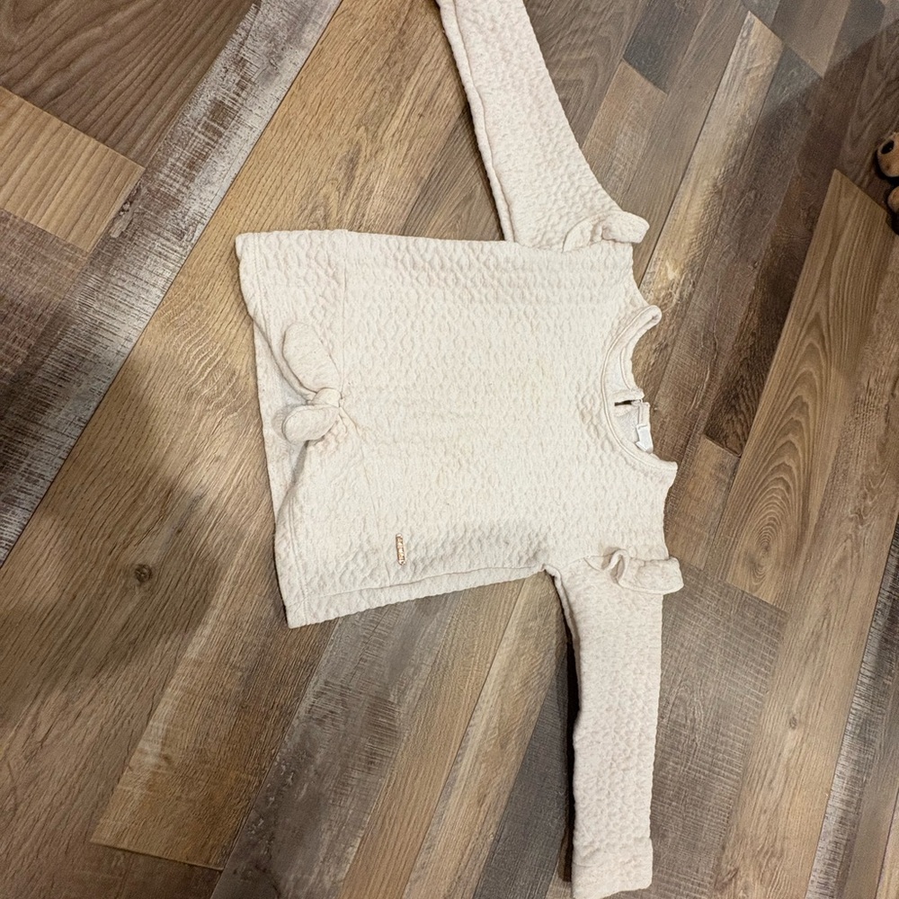 Cream Textured Kids Sweater